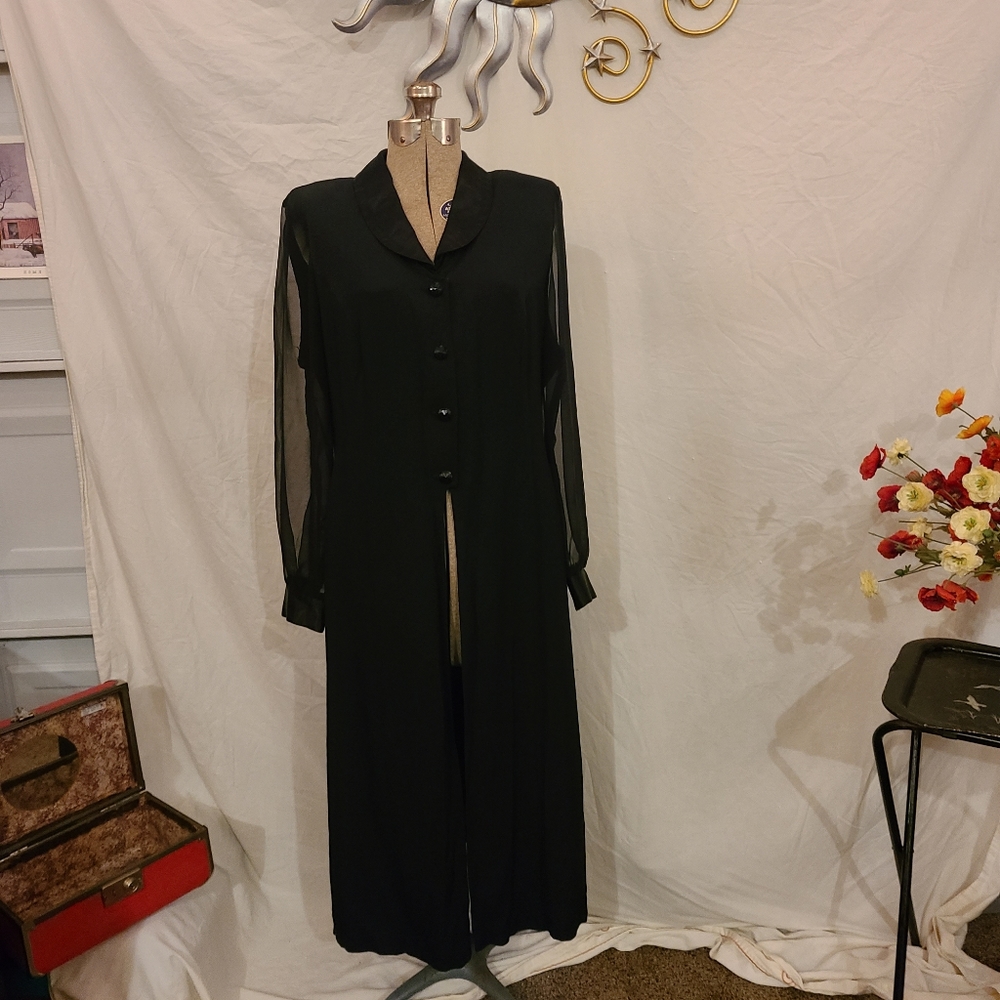 Long jacket, sheer sleeves